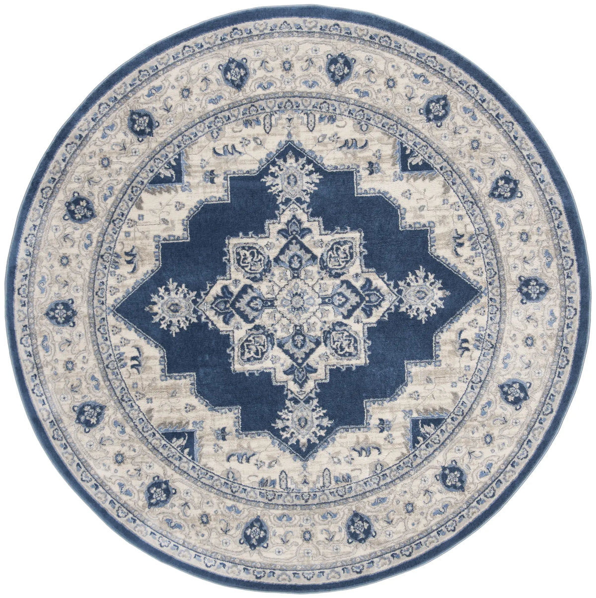 Safavieh Brentwood 5'-0" x 5'-0" Rug in Navy / Creme