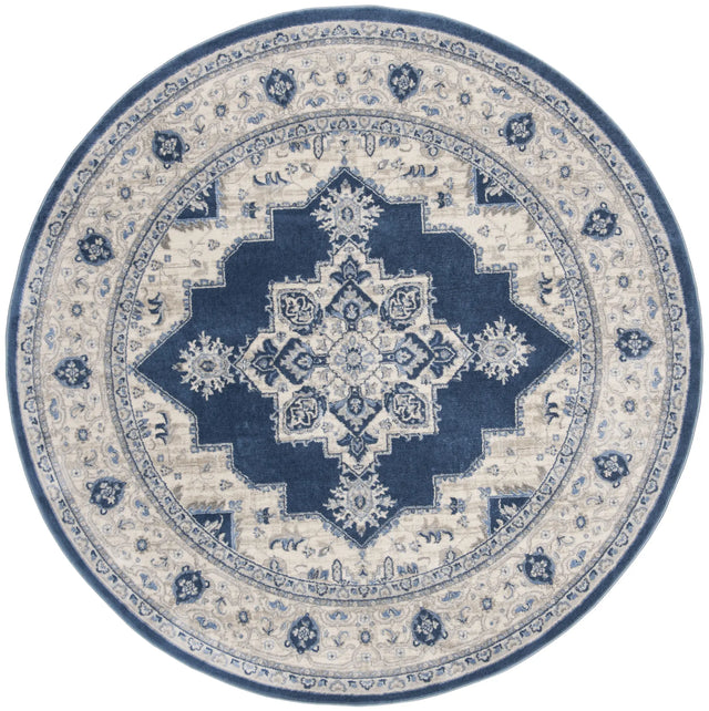 Safavieh Brentwood 5'-0" x 5'-0" Rug in Navy / Creme