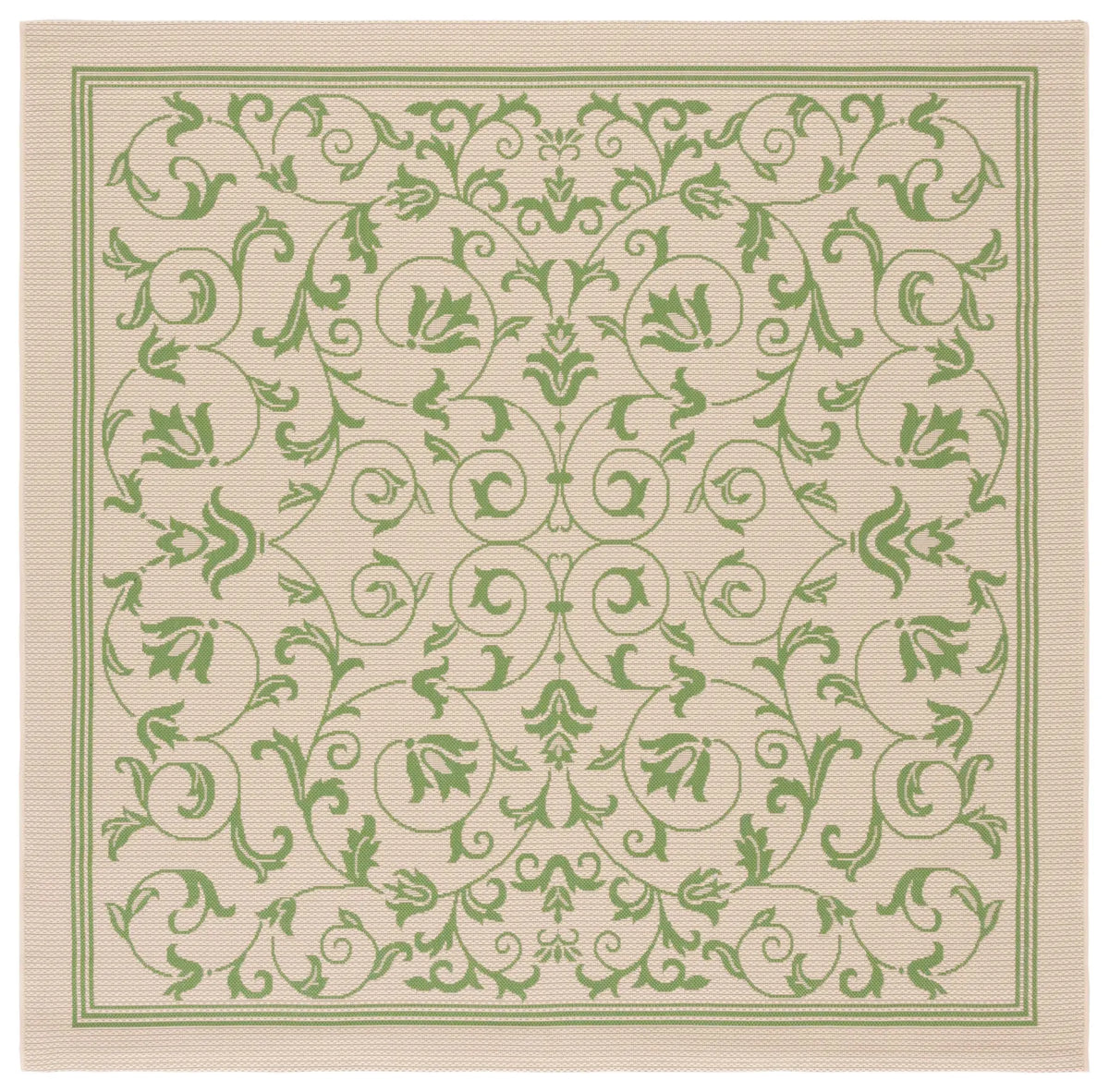 Safavieh Courtyard 6'-7" x 6'-7" Rug in Natural / Olive