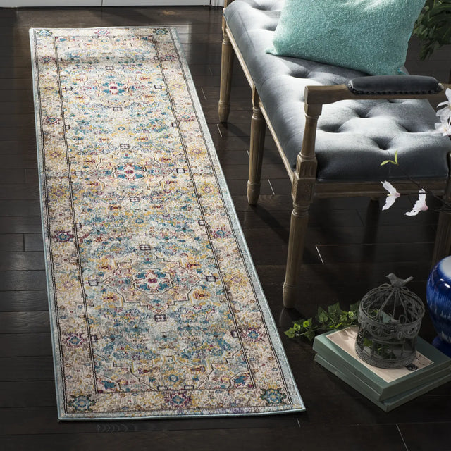 Safavieh Aria 2'-0" x 12'-0" Rug in Beige / Blue