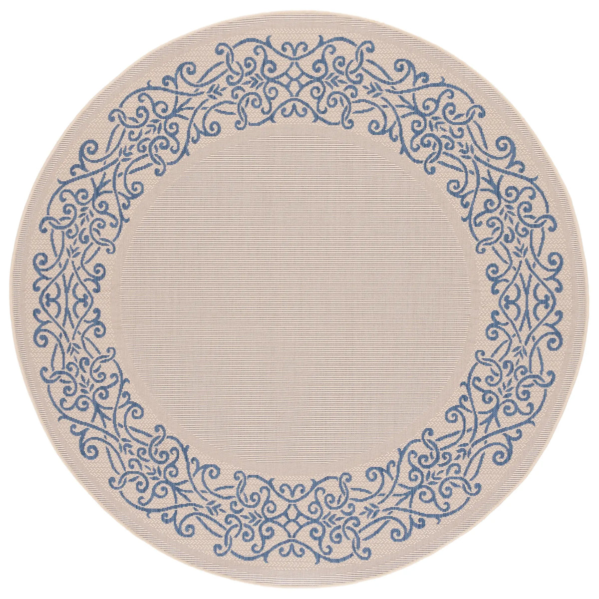Safavieh Courtyard 6'-7" x 6'-7" Rug in Natural / Blue