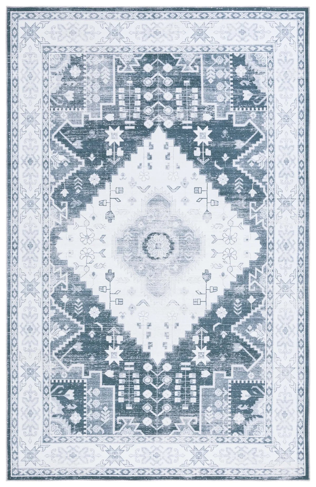 Safavieh Arizona 4'-0" x 6'-0" Rug in Grey Green / Ivory