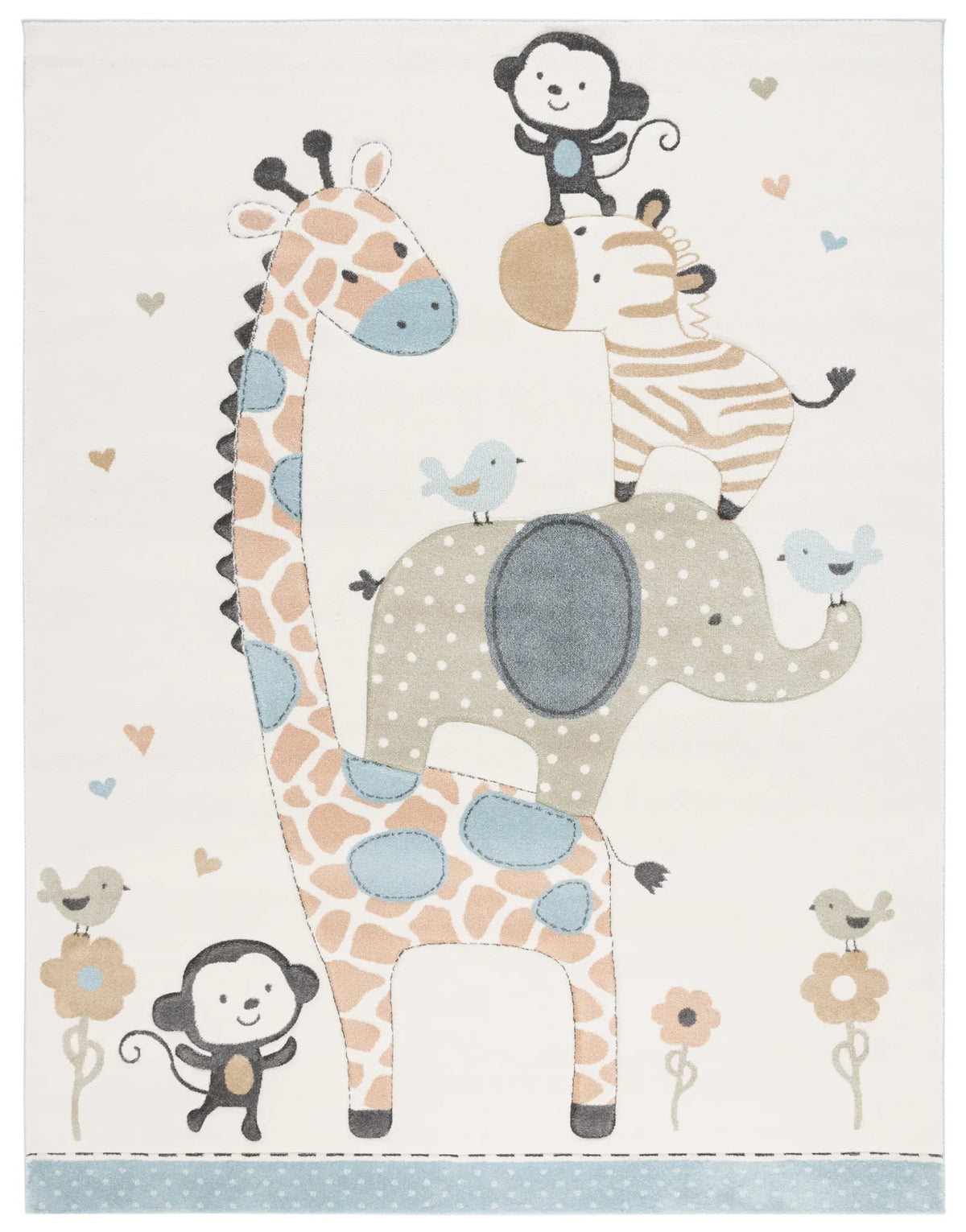 Safavieh Carousel Kids 100 10'-0" x 14'-0" Rug in Ivory