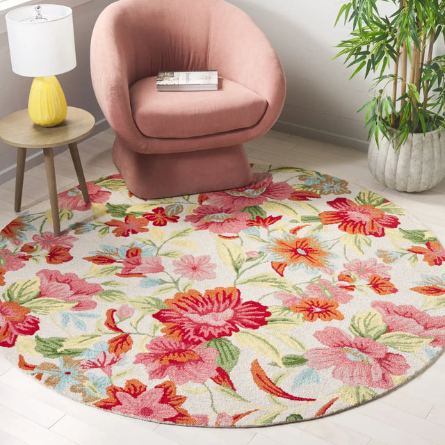 Safavieh Easy Care 6'-0" x 6'-0" Rug in Ivory / Red