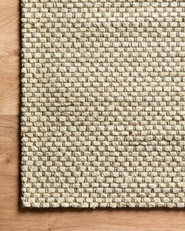 Loloi Lily Lil-01 Ivory Rugs - corner on wood
