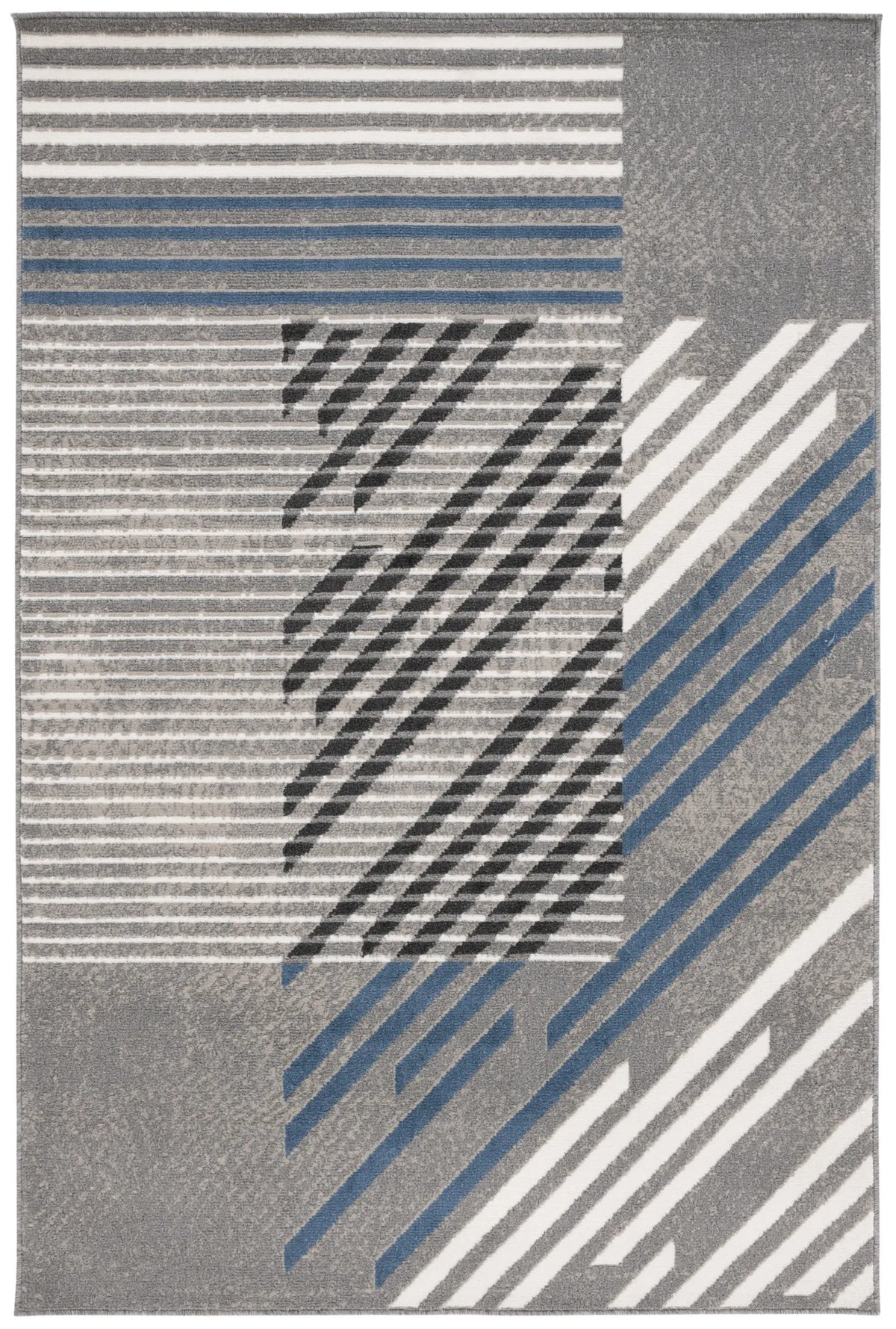 Safavieh Pyramid 4'-5" x 6'-5" Rug in Grey / Blue Ivory