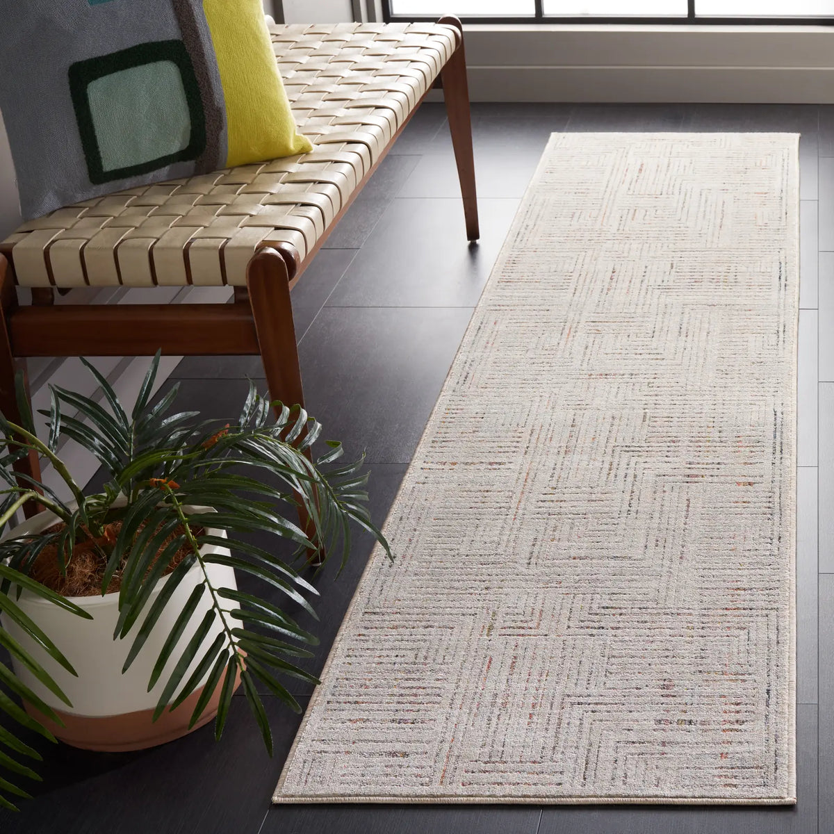 Safavieh Harlow 2'-0" x 8'-0" Rug in Ivory Grey / Rust