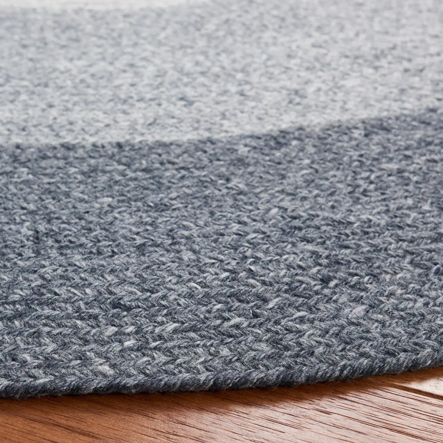 Safavieh Braided 5'-0" x 5'-0" Rug in Dark Grey / Ivory