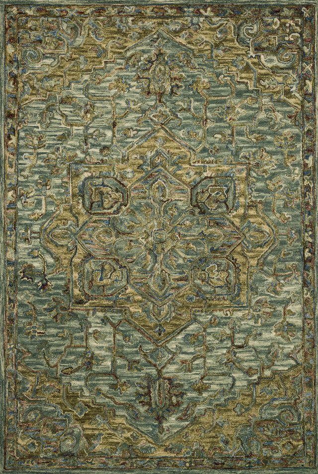Loloi Victoria Vk-20 Dark Green / Tobacco Rugs - main flat