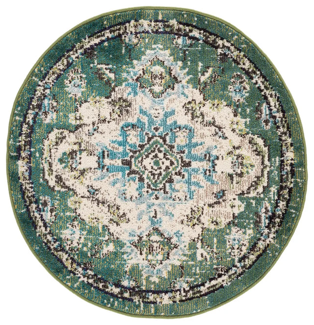 Safavieh Madison 3'-0" x 3'-0" Rug in Green / Light Blue