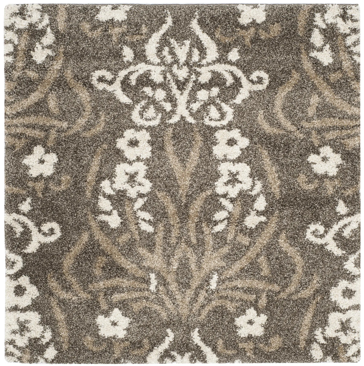 Safavieh Florida Shag 4'-0" x 4'-0" Rug in Smoke / Beige
