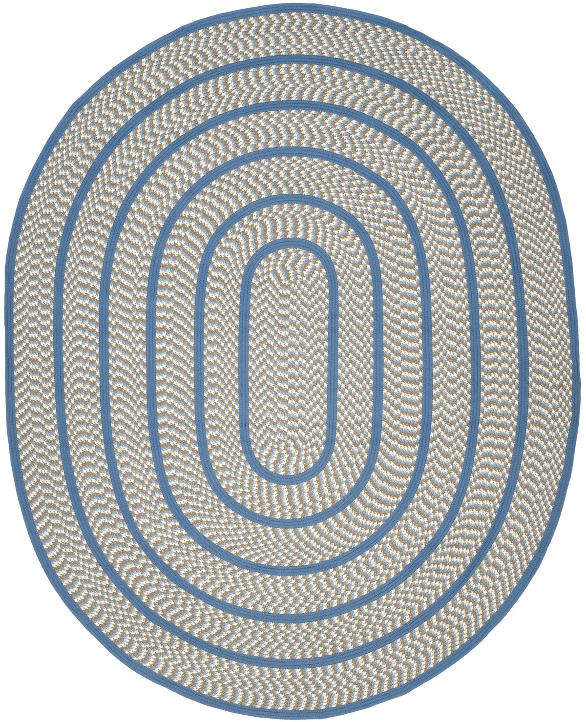Safavieh Braided 8'-0" x 10'-0" Rug in Ivory / Blue