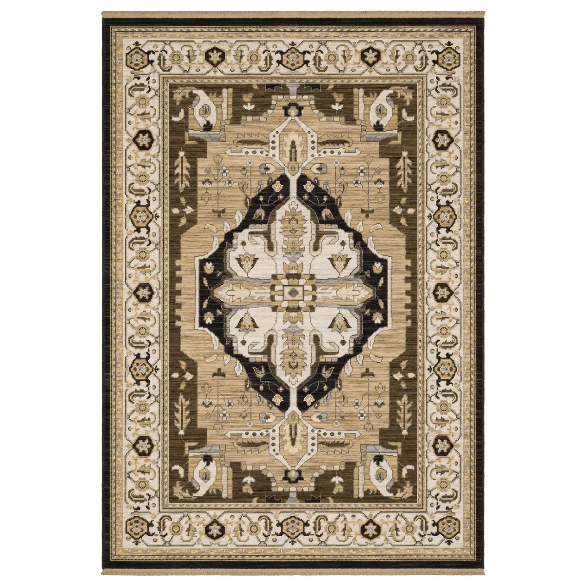 Oriental Weavers Sphinx Acacia ACA08 Black Rugs - main flat