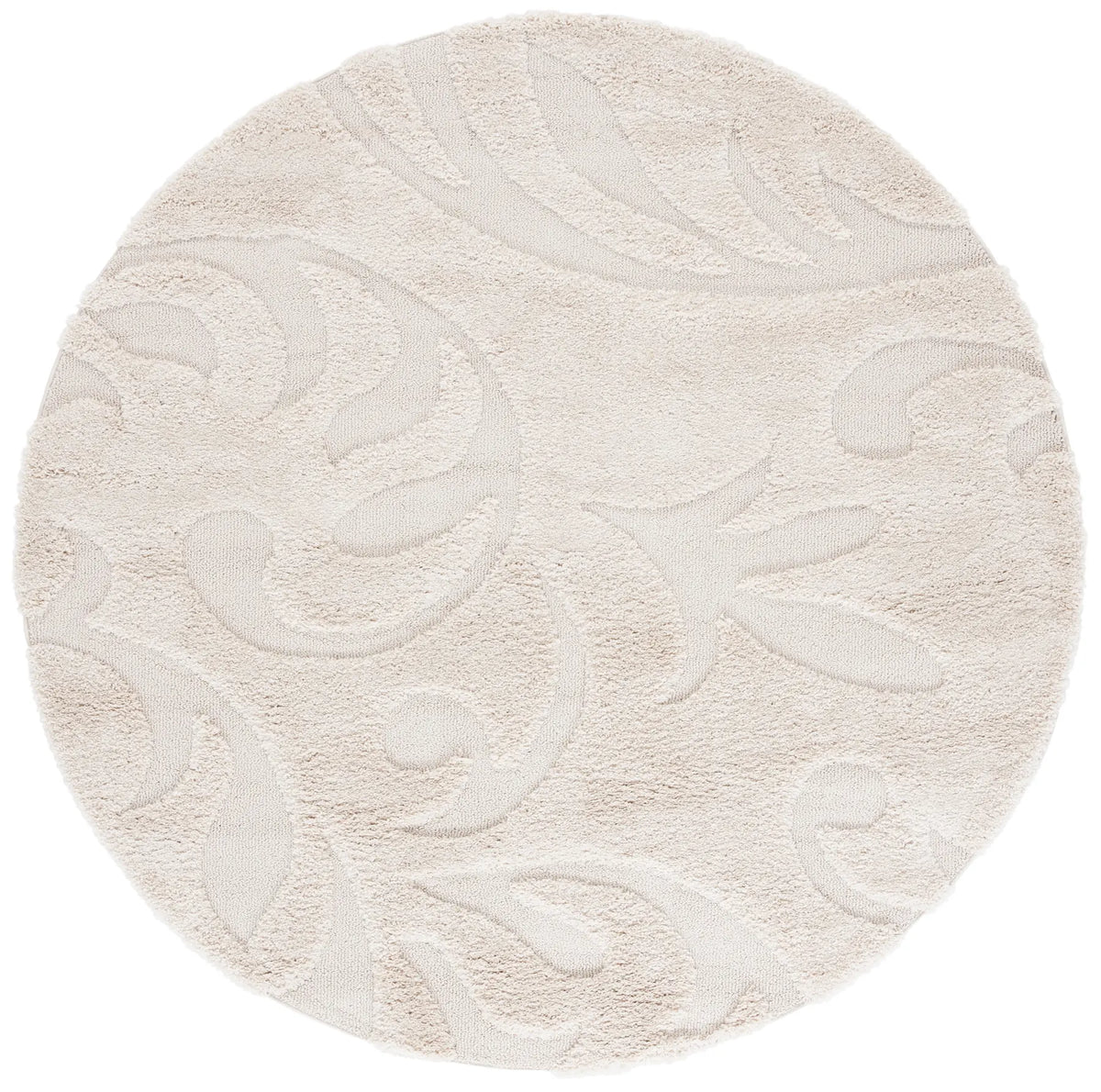 Safavieh Florida Shag 6'-7" x 6'-7" Rug in Creme / Creme