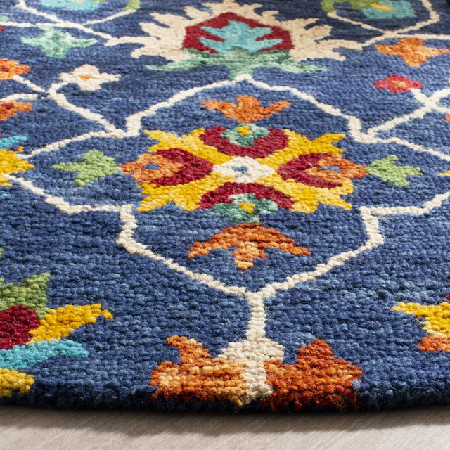 Safavieh Aspen 5'-0" x 5'-0" Rug in Navy / Red