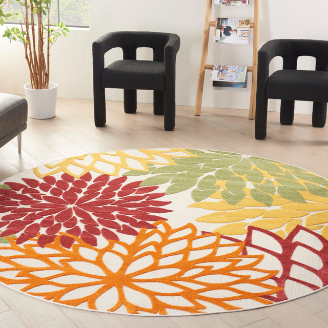Nourison Aloha Alh05 Red Multi Colored Rug