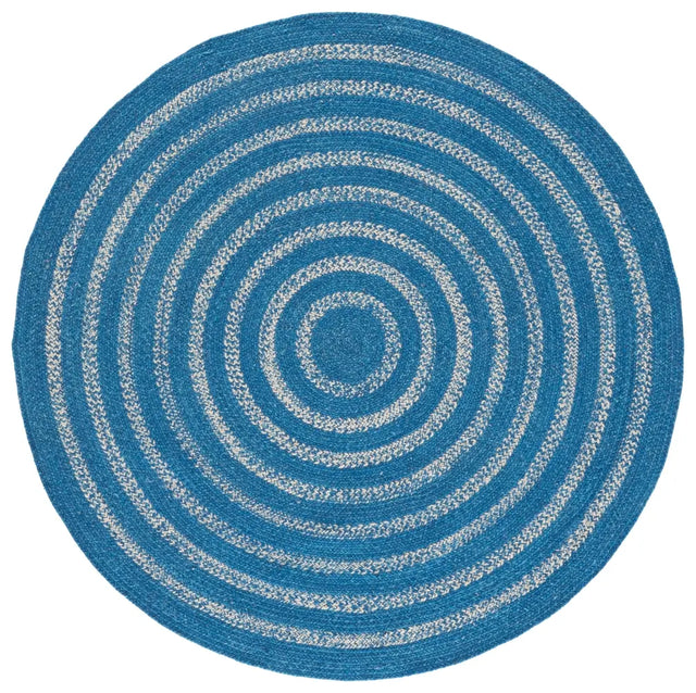 Safavieh Braided 5'-0" x 5'-0" Rug in Blue / Ivory