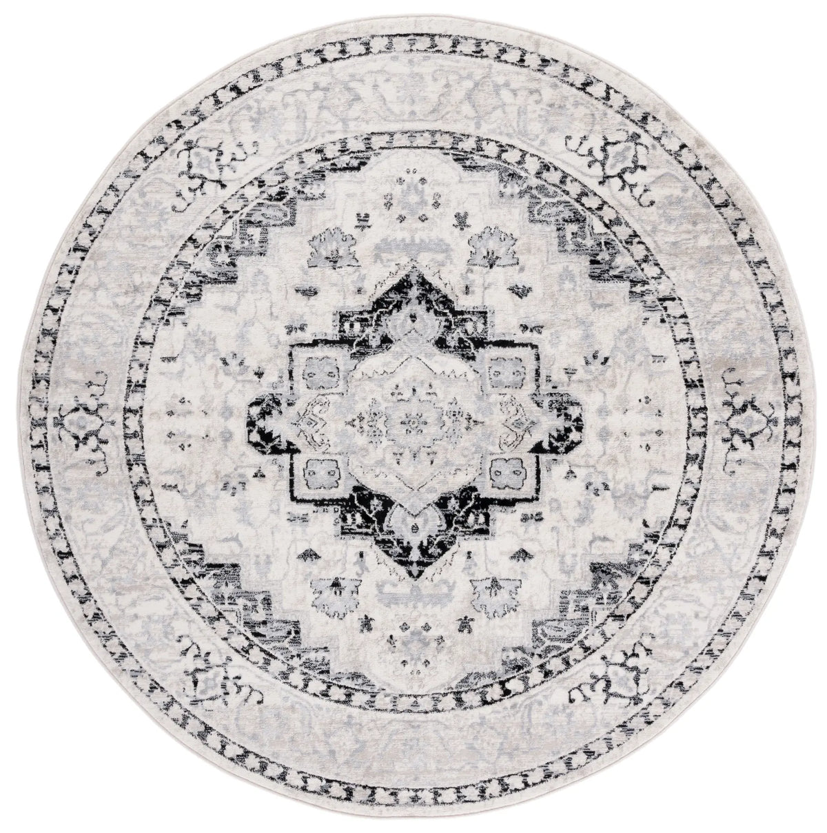 Safavieh Brentwood 6'-7" x 6'-7" Rug in Ivory / Black