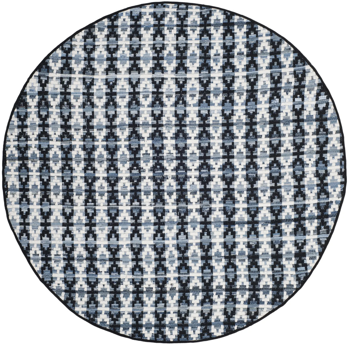 Safavieh Montauk 6'-0" x 6'-0" Rug in Ivory Blue / Black