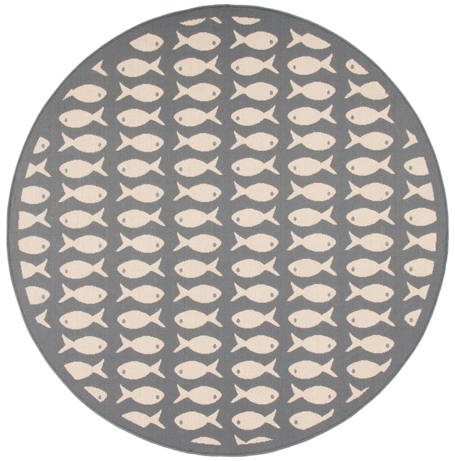 Safavieh Courtyard 6'-7" x 6'-7" Rug in Grey / Beige