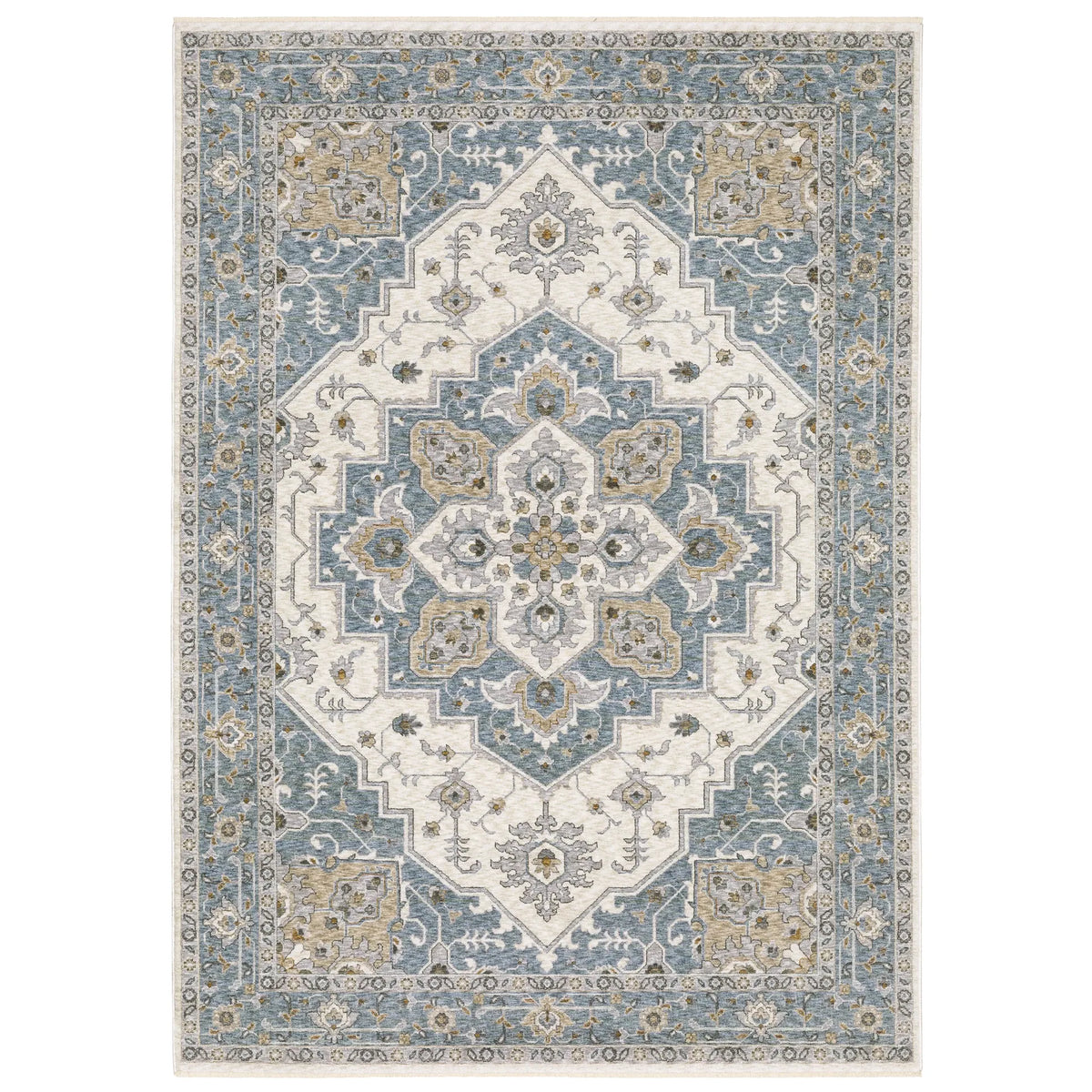 Oriental Weavers Sphinx Maharaja 051F1 Blue/ Ivory Rug - main flat