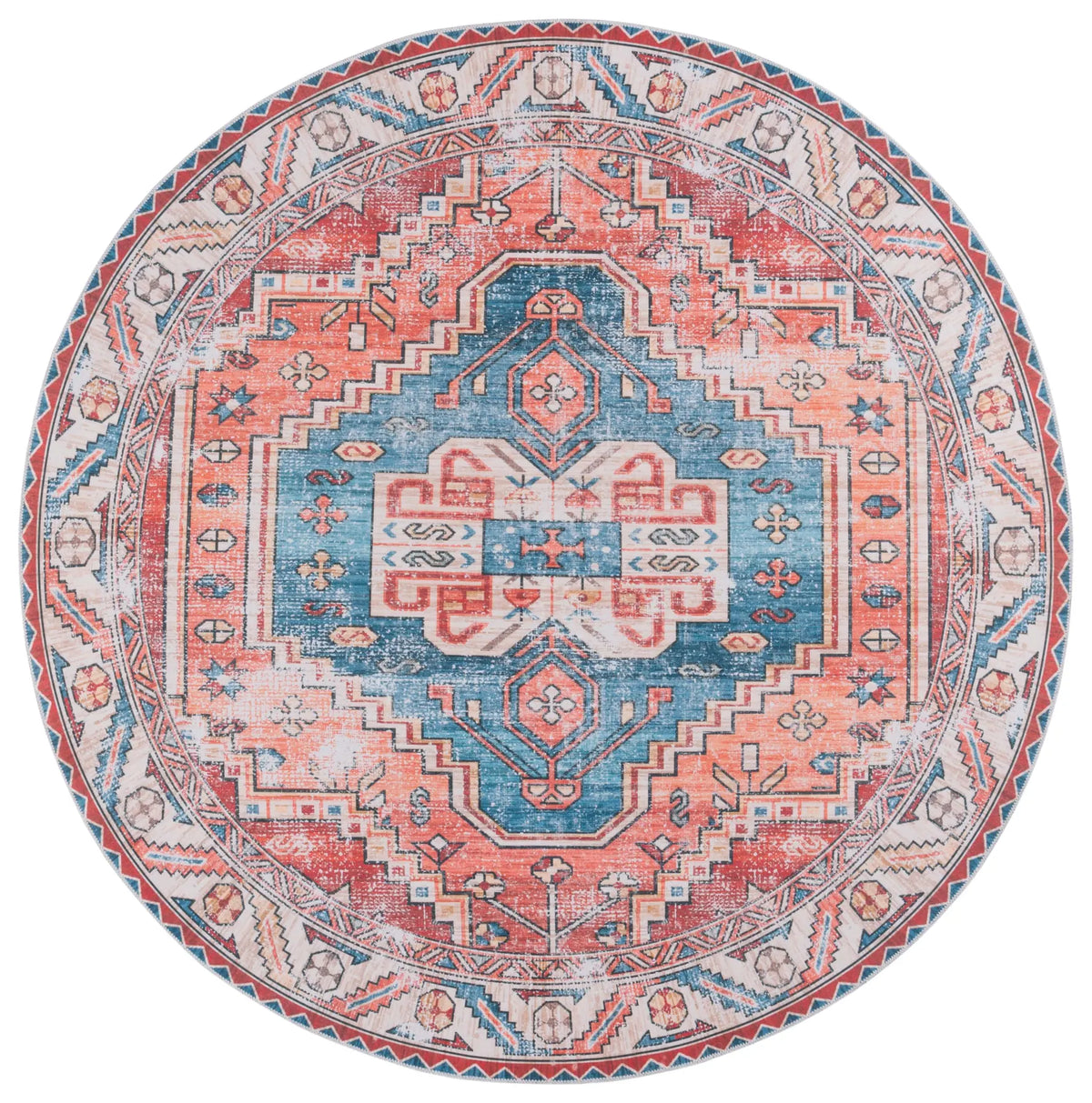 Safavieh Arizona 6'-0" x 6'-0" Rug in Red / Blue