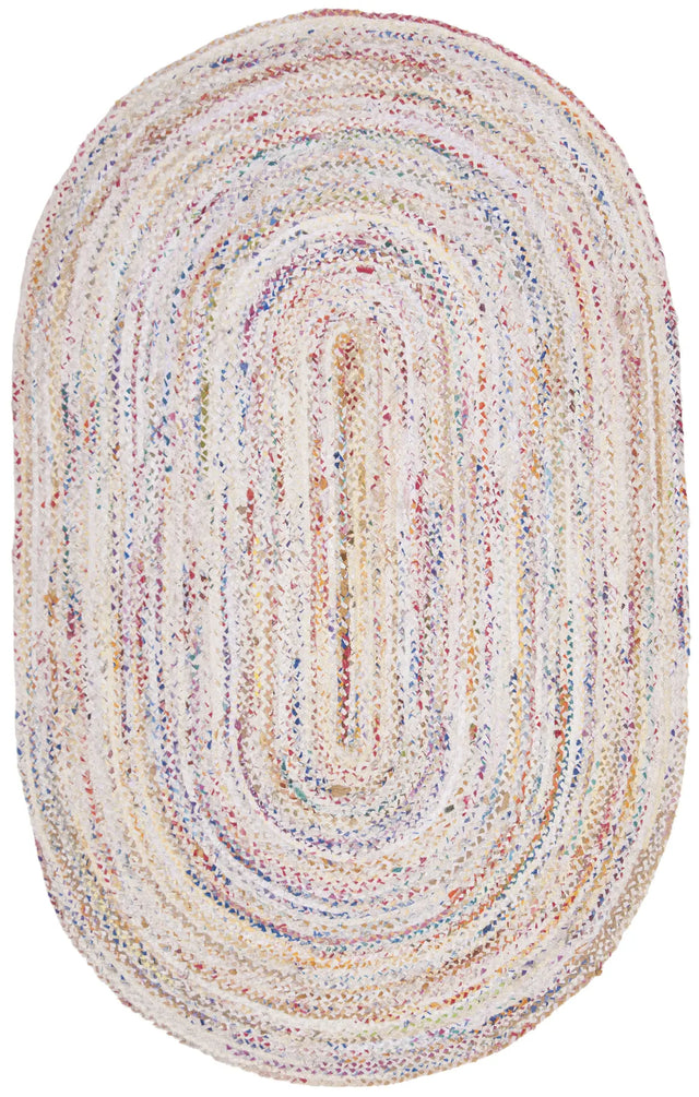 Safavieh Braided 5'-0" x 8'-0" Rug in Ivory / Multi