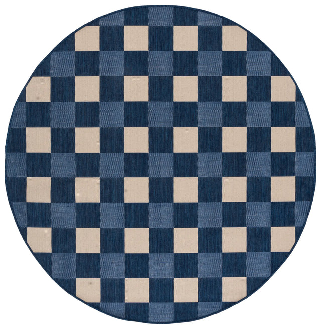Safavieh Courtyard 6'-7" x 6'-7" Rug in Navy / Beige