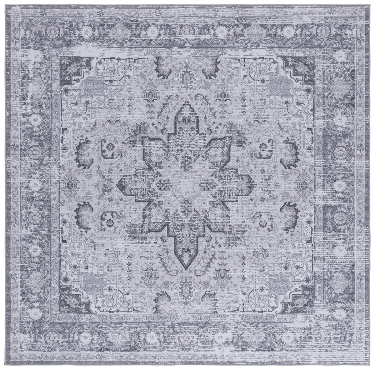 Safavieh Tucson 6'-0" x 6'-0" Rug in Dark Grey / Grey