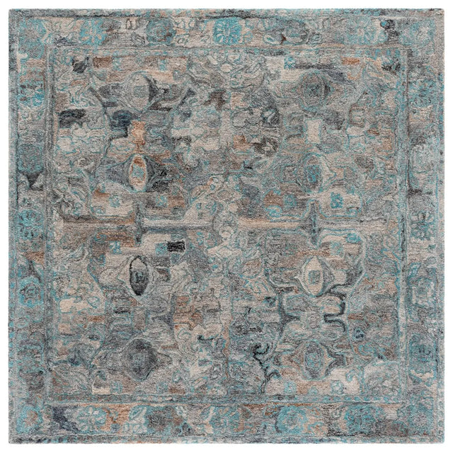 Safavieh Anatolia 6'-0" x 6'-0" Rug in Turquoise / Grey
