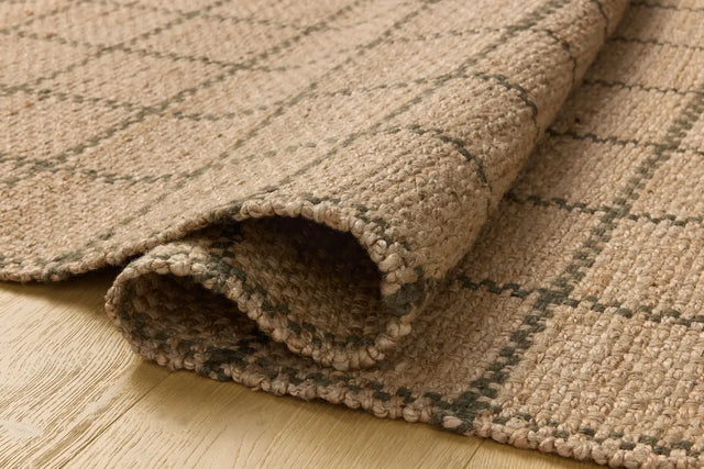Chris Loves Julia x Loloi Fletcher FLE-01 Natural / Olive Rug - pile height