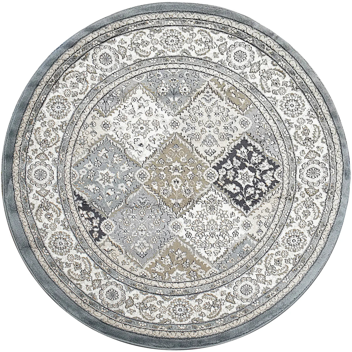 Dynamic Rugs Yazd 8471 Blue / Ivory Rugs - Round