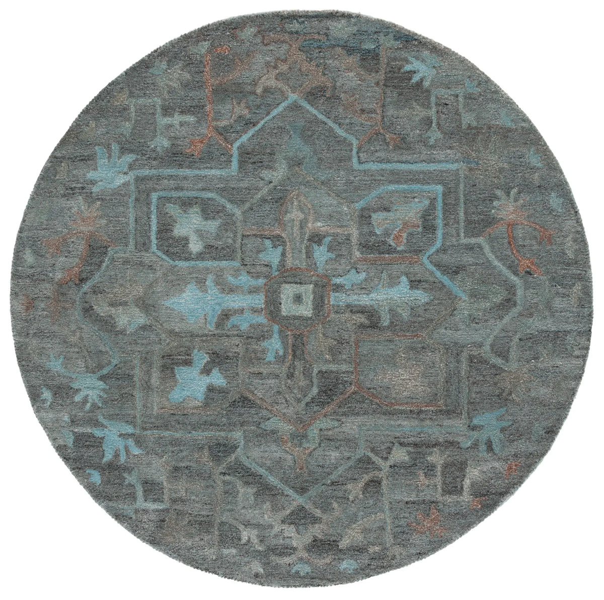 Safavieh Anatolia 6'-0" x 6'-0" Rug in Teal / Brown