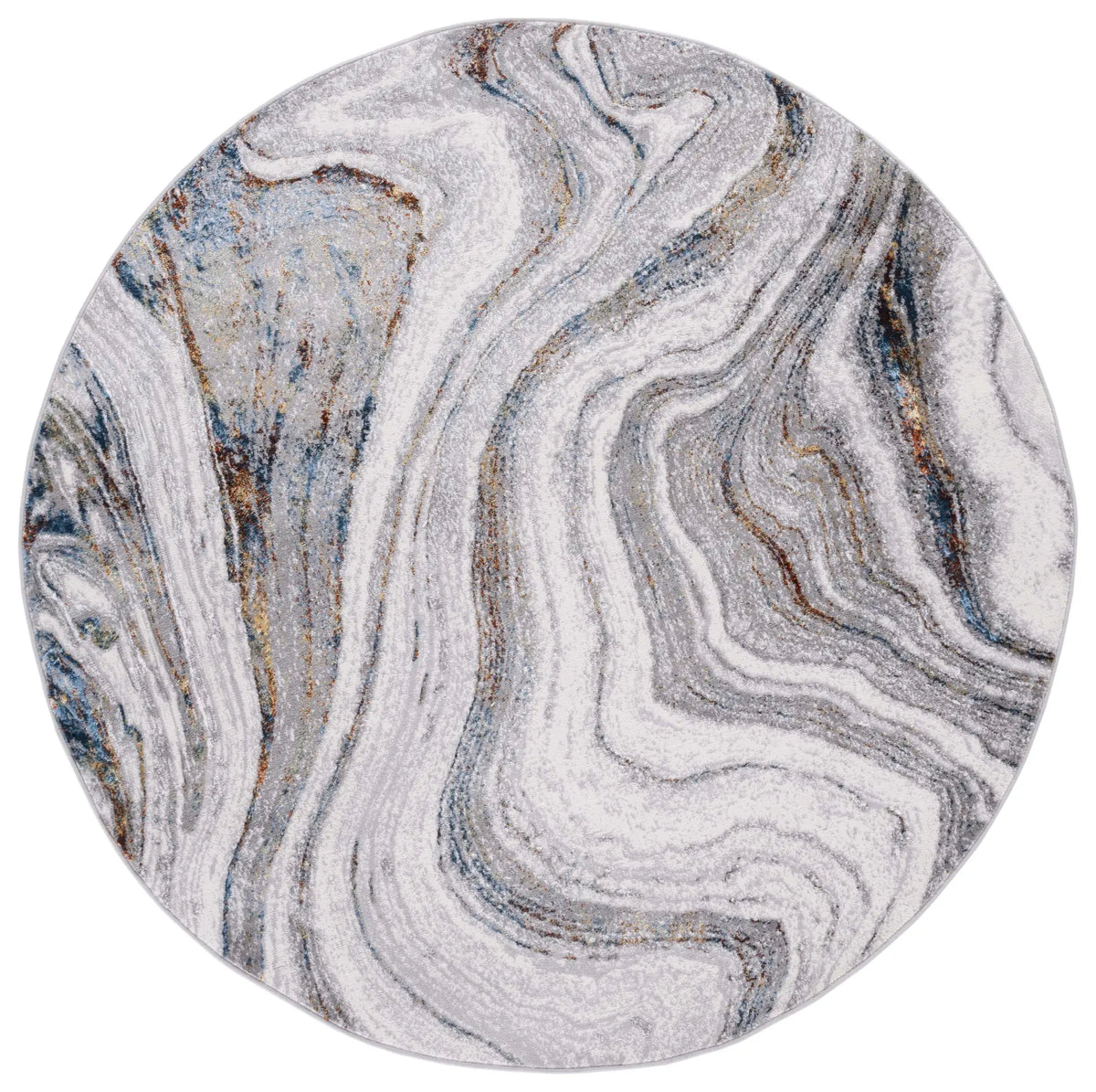 Safavieh Amelia 6'-7" x 6'-7" Rug in Grey / Blue Gold