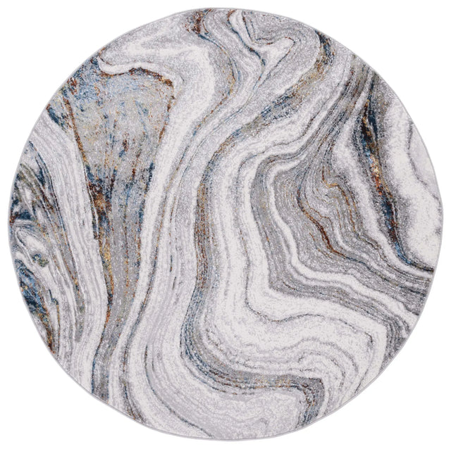 Safavieh Amelia 6'-7" x 6'-7" Rug in Grey / Blue Gold