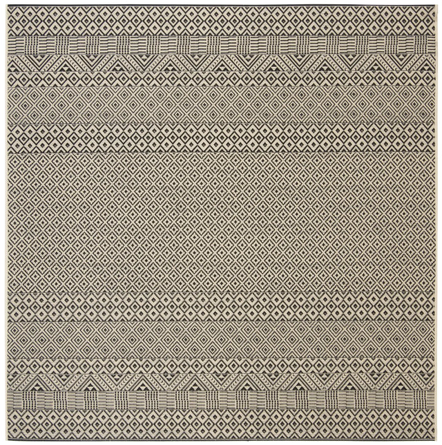 Safavieh Courtyard 6'-7" x 6'-7" Rug in Beige / Black