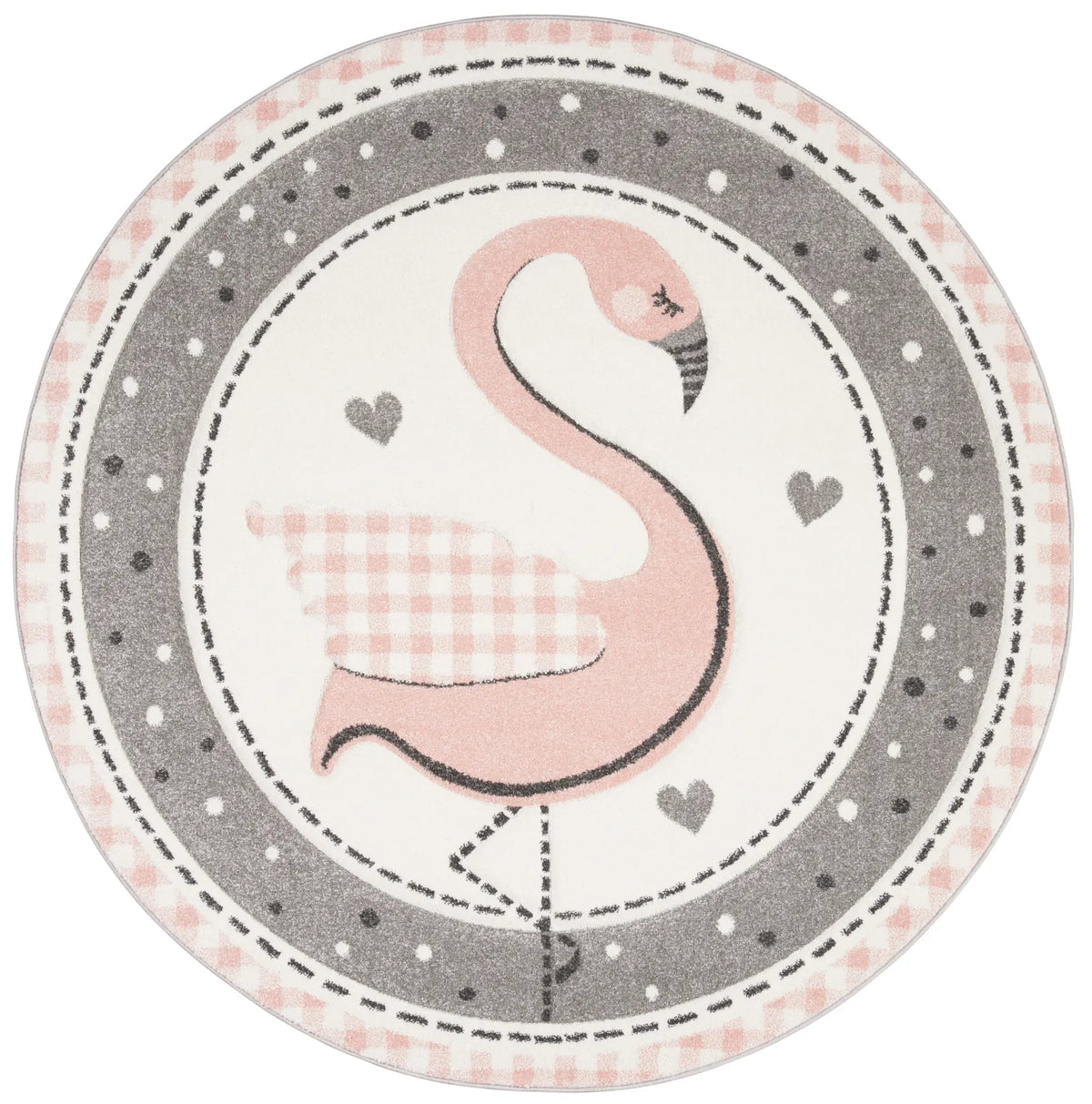 Safavieh Carousel Kids 100 5'-3" x 5'-3" Rug in Pink / Ivory