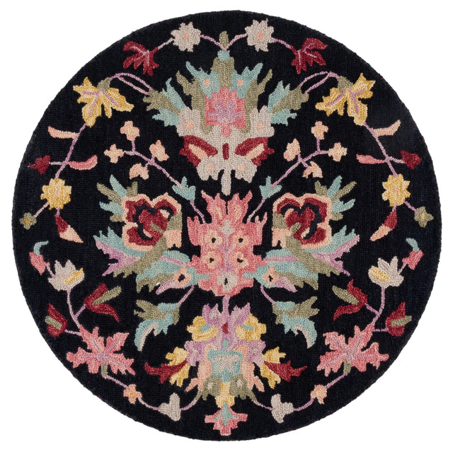 Safavieh Jardin 3'-0" x 3'-0" Rug in Black / Pink
