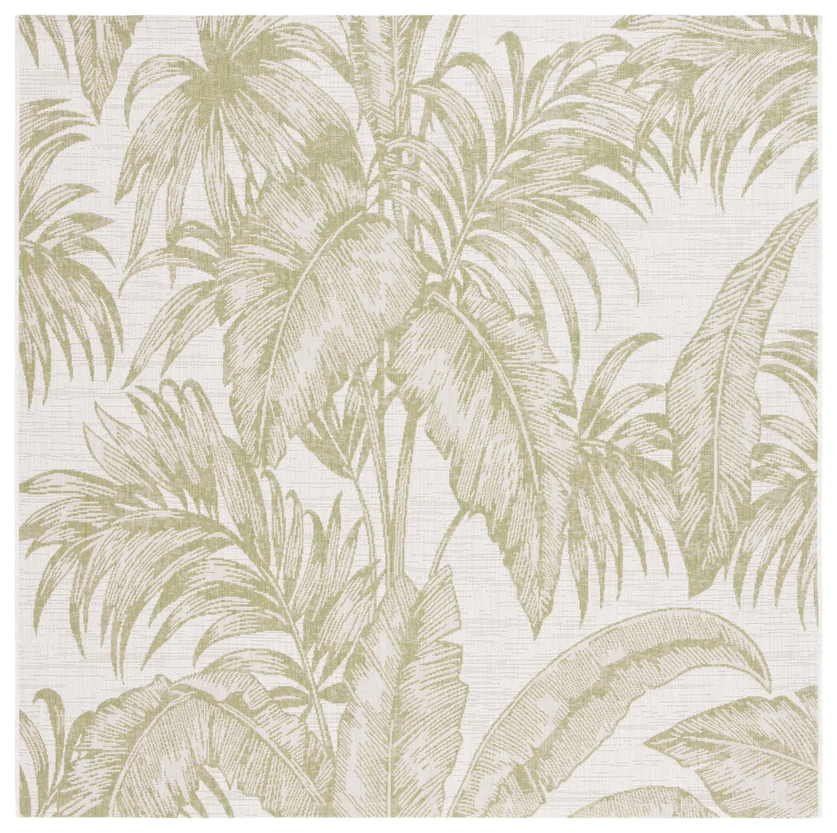 Safavieh Courtyard 6'-7" x 6'-7" Rug in Ivory / Green
