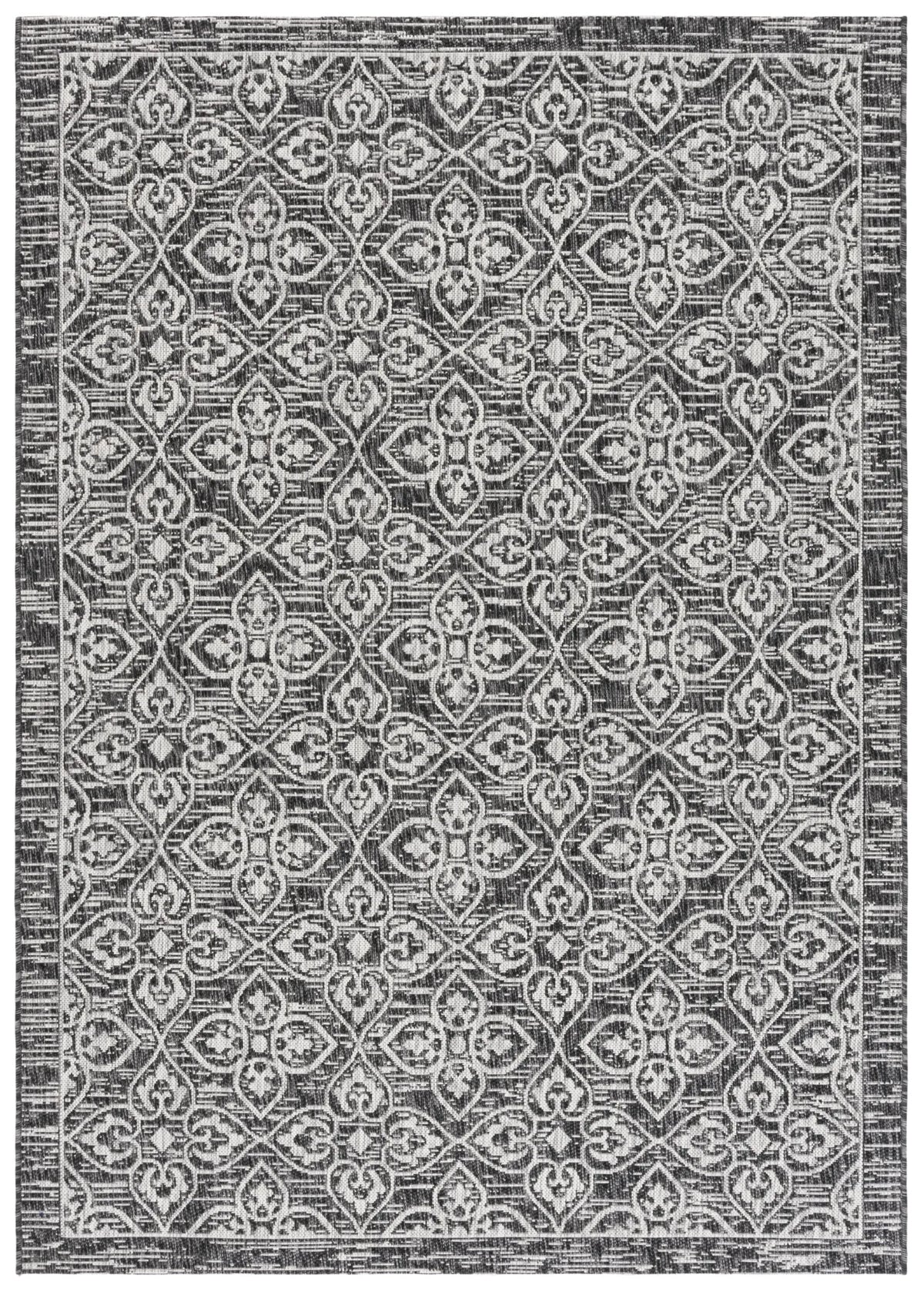 Safavieh Courtyard 5'-3" x 7'-7" Rug in Black / Light Grey