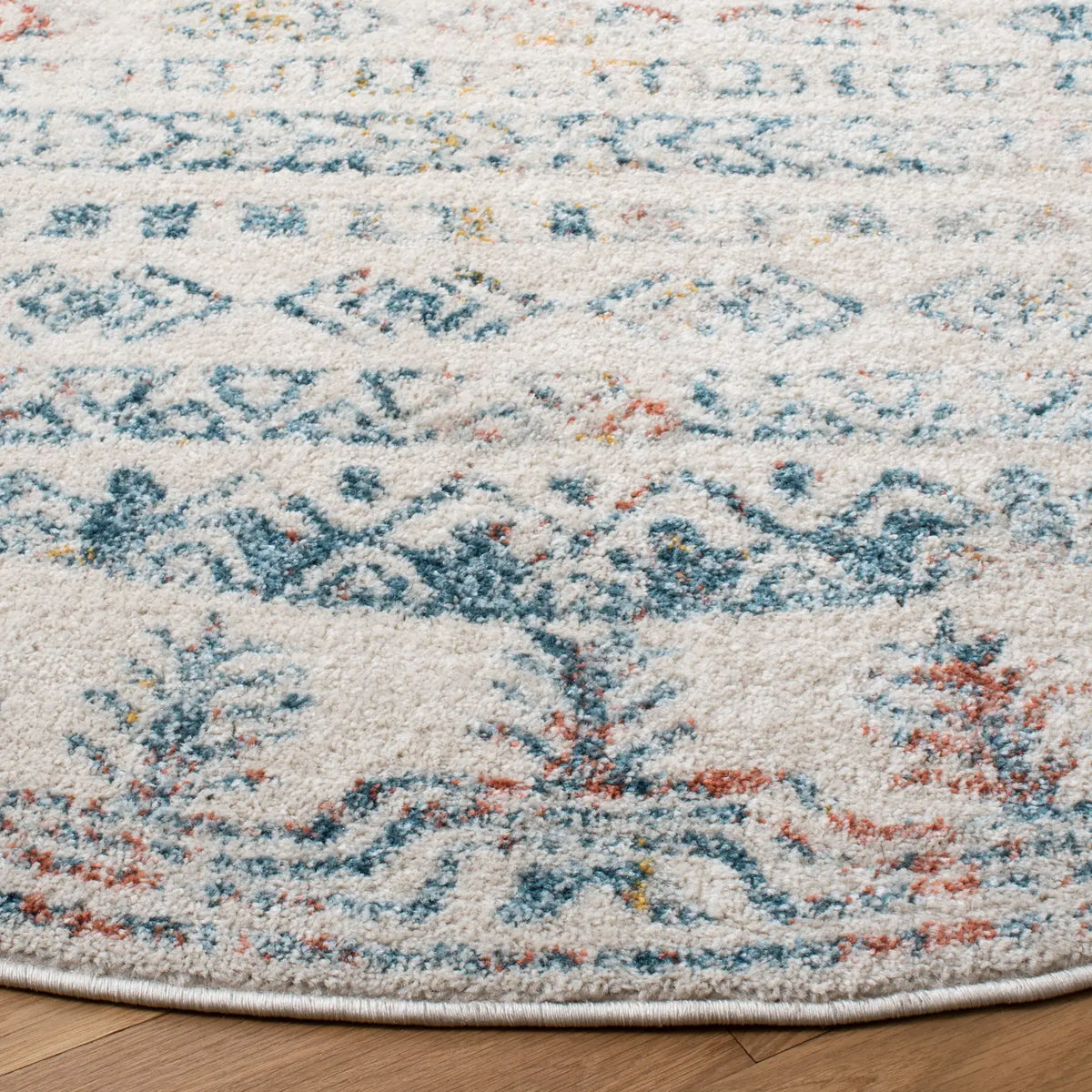 Safavieh Tulum 6'-7" x 6'-7" Rug in Ivory / Rust
