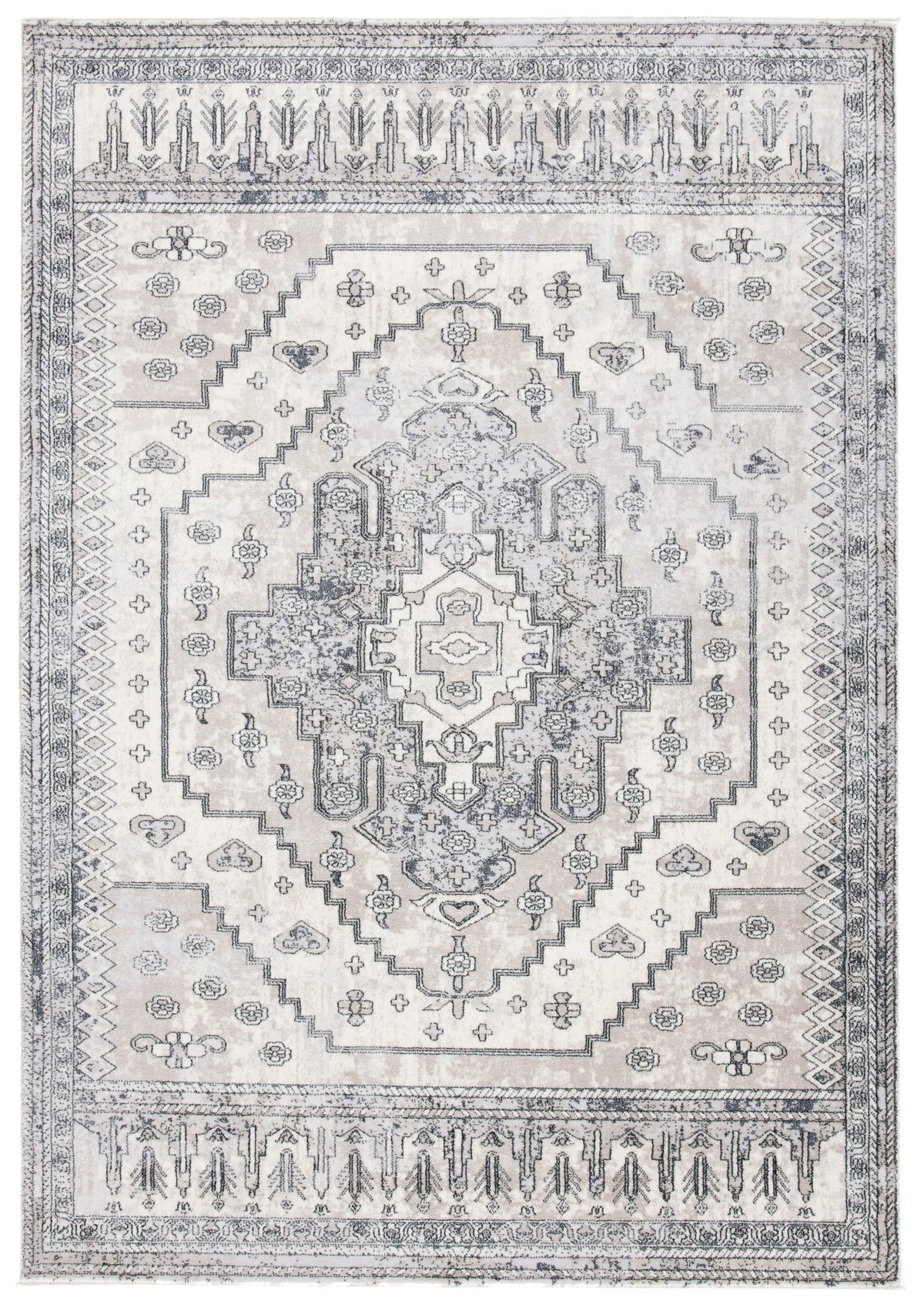 Safavieh Carnegie 4'-0" x 6'-0" Rug in Ivory / Grey