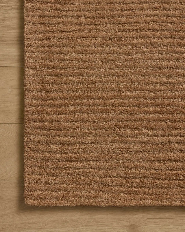 Loloi Kai KAI-01 Terracotta Rug - corner on wood