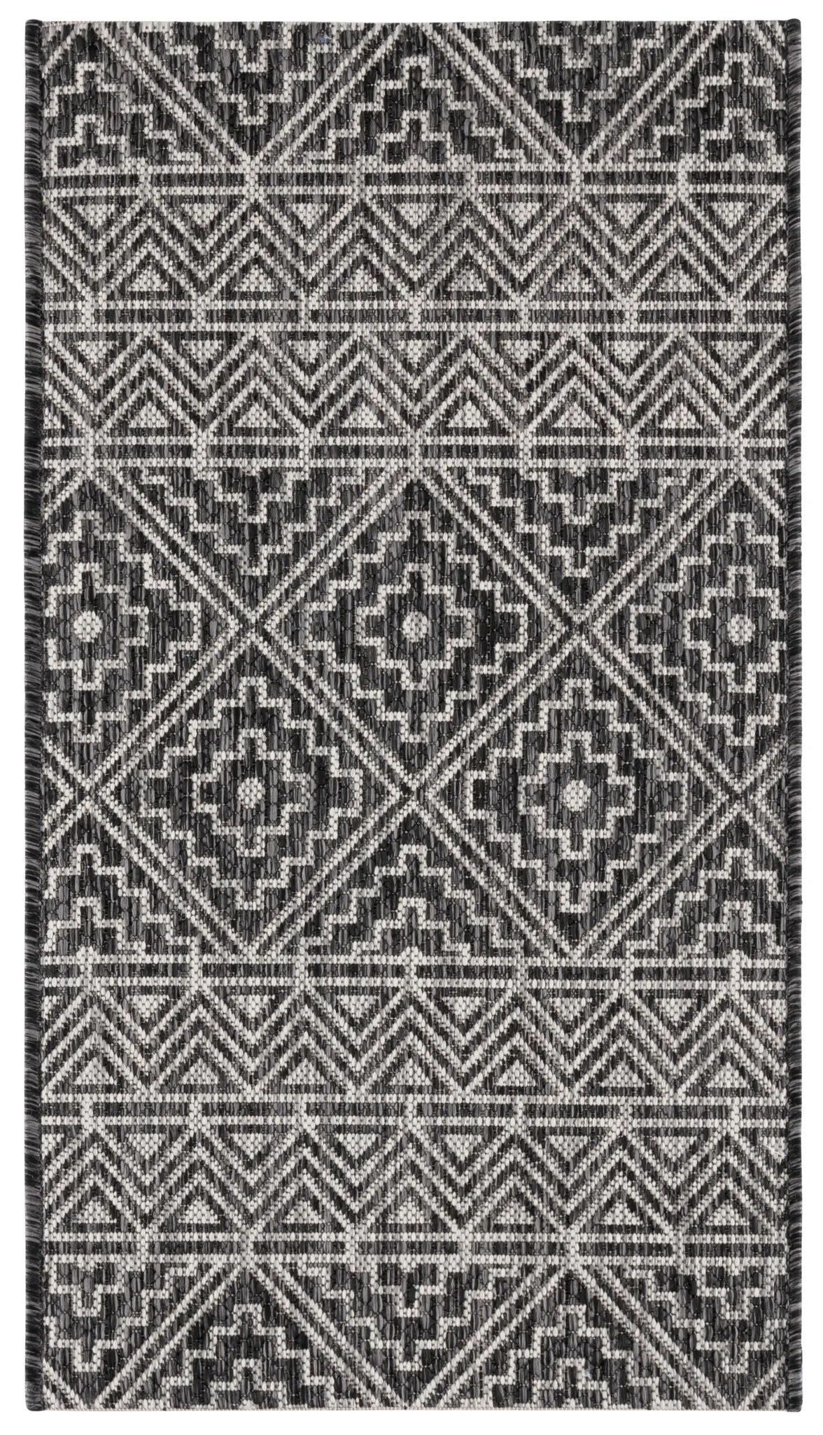 Safavieh Courtyard 2'-0" x 3'-7" Rug in Black / Grey