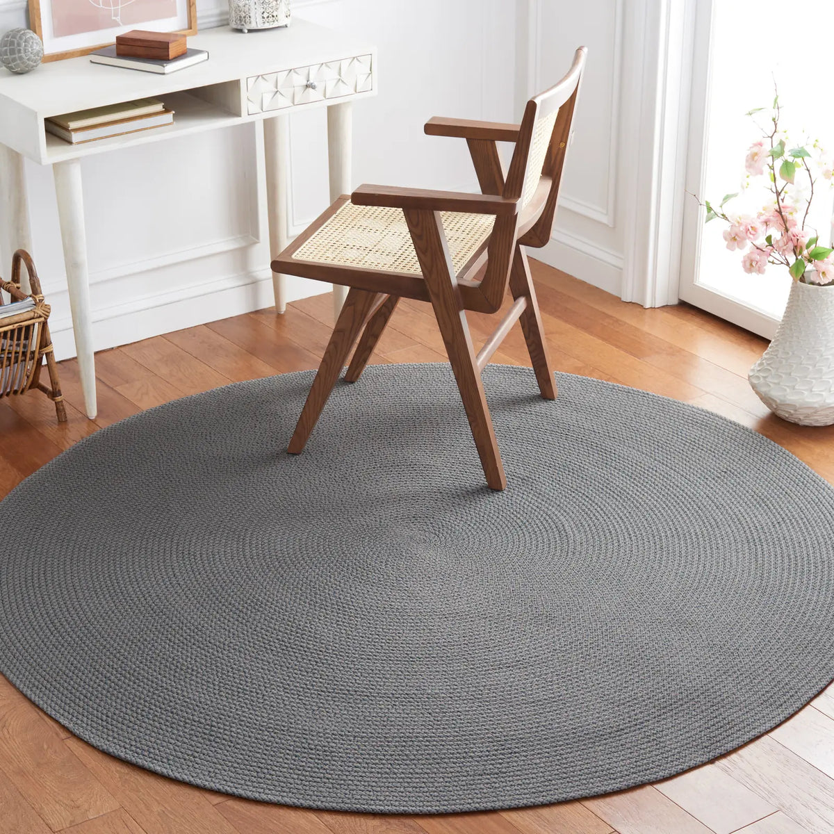 Safavieh Braided 5'-0" x 5'-0" Rug in Grey / Blue
