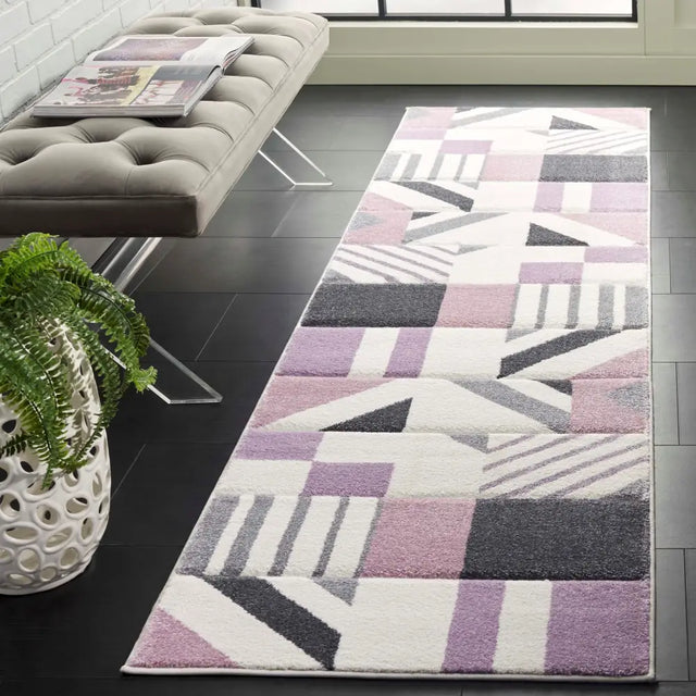 Safavieh Hollywood 2'-3" x 8'-0" Rug in Ivory / Purple
