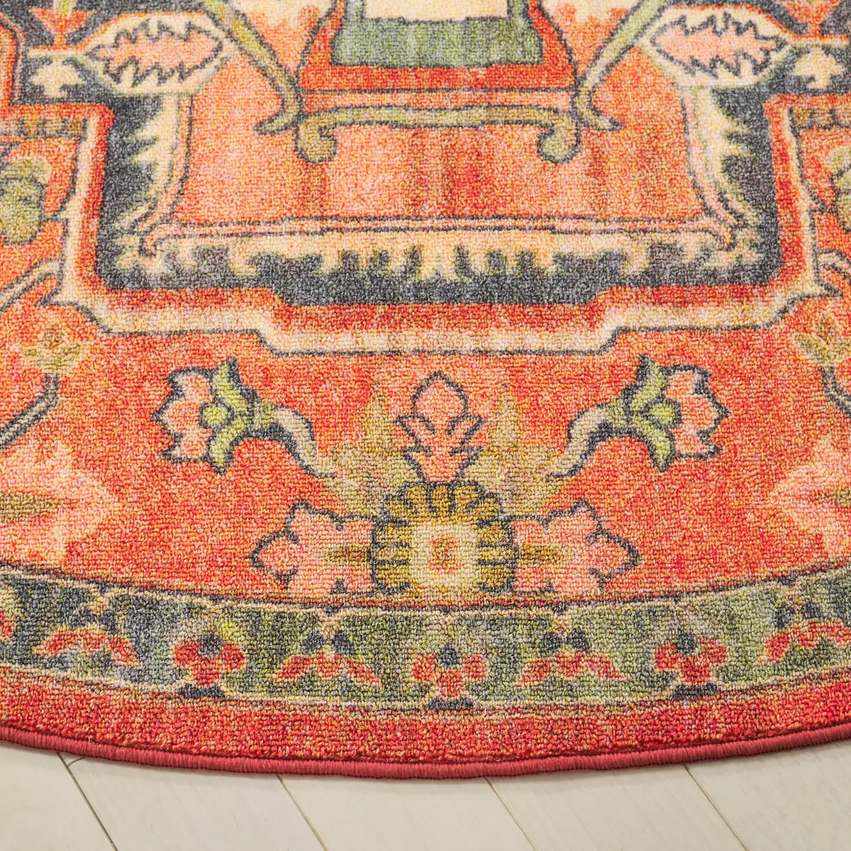 Safavieh Journey 6'-7" x 6'-7" Rug in Rust / Blue Ivory