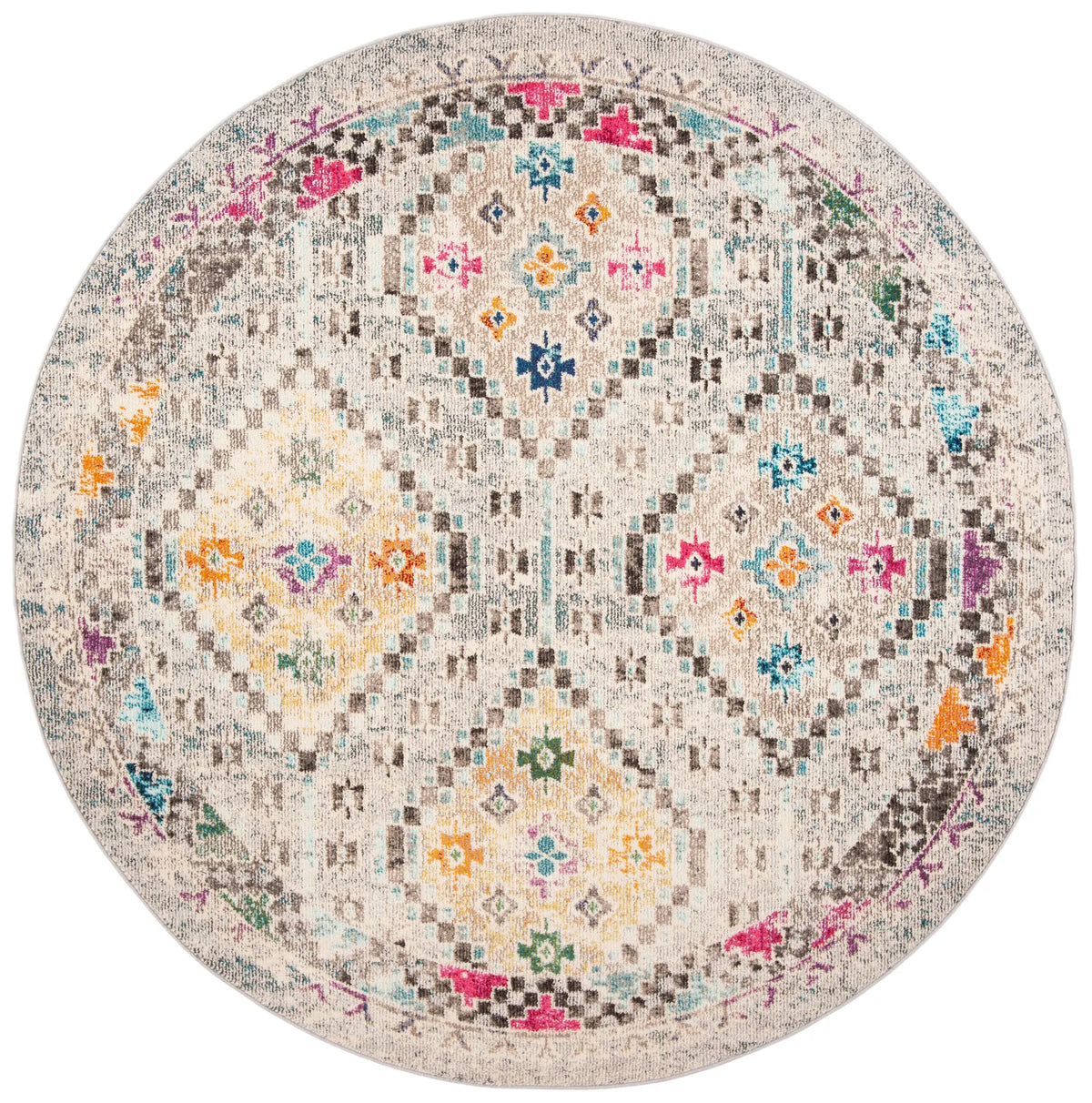 Safavieh Madison 5'-0" x 5'-0" Rug in Grey / Yellow