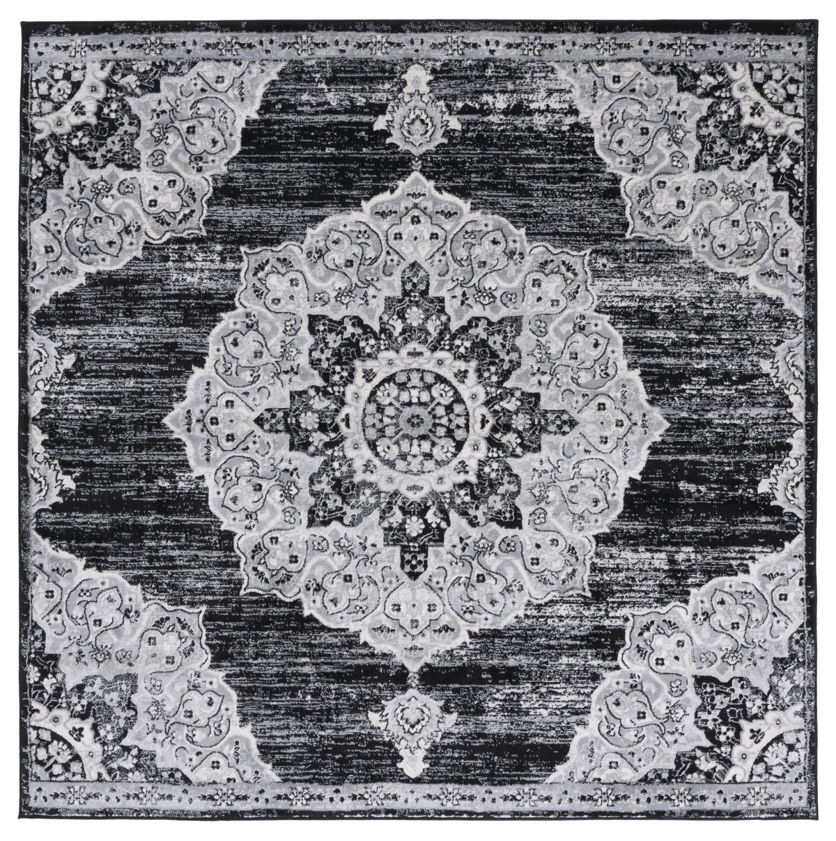 Safavieh Brentwood 6'-7" x 6'-7" Rug in Black / Grey