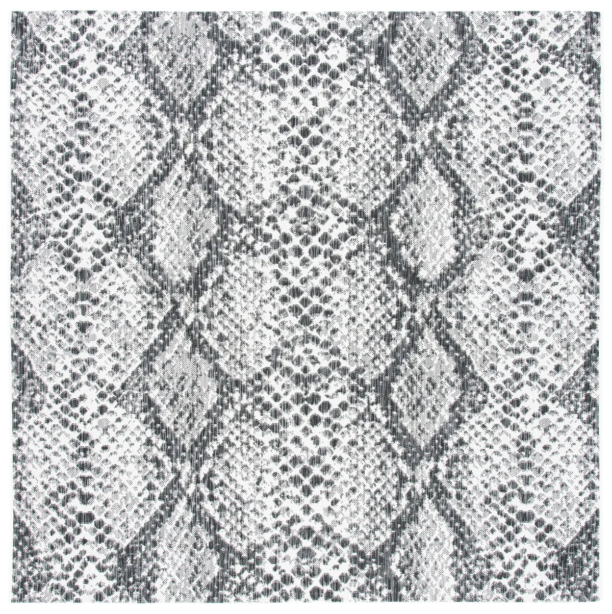 Safavieh Courtyard 6'-7" x 6'-7" Rug in Grey / Black